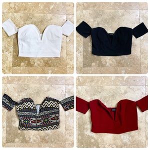 Sweetheart Shaped Off The Shoulder Crop Top Bundle